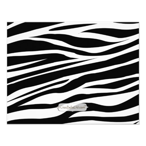 Zebra Print And Teal Accent Shower Invite