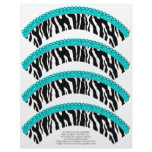 Zebra Print and Turquoise Lace Cupcake Wrappers Letterhead Design