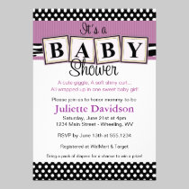 Zebra Print Baby Blocks Baby Shower Invitation invitations