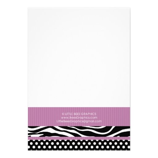 Zebra Print Baby Blocks Baby Shower Invitation