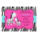 Zebra Print  Baby Shower Invitations