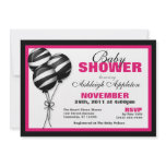 Zebra Print Balloon Fuchsia Baby Shower Invitation