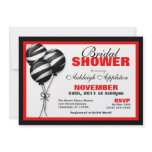 Zebra Print Balloons Red Bridal Shower Personalized Invites