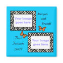 Zebra Print Best Friends Photo Magnet