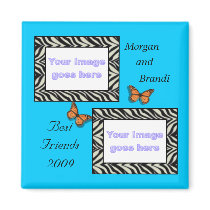 Zebra Print Best Friends Photo Magnet