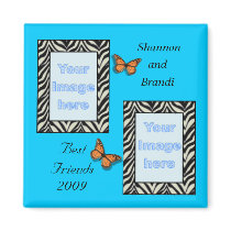 Zebra Print Best Friends Photo Magnet