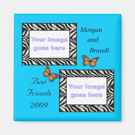 Zebra Print Best Friends Photo Magnet