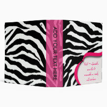Zebra print binders