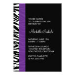 zebra print birthday party invitations