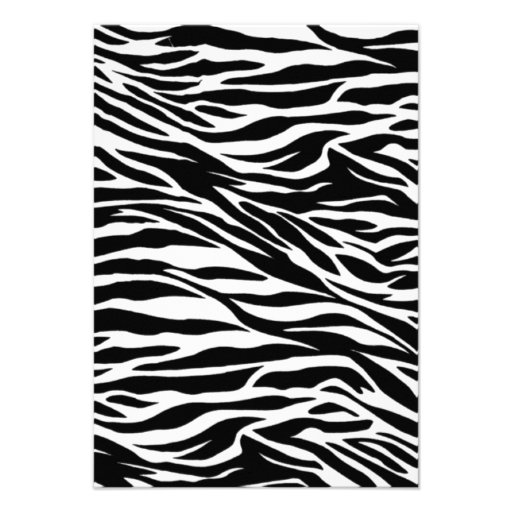 zebra print birthday party custom invite