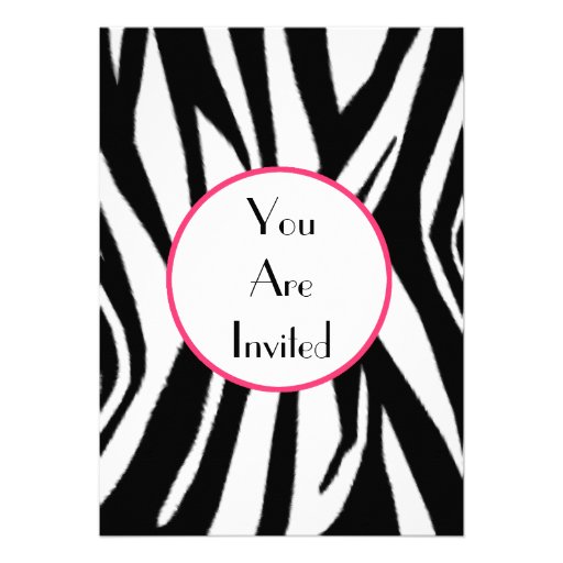 Zebra Print Birthday Party Invitation