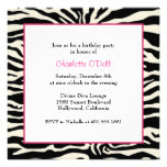 zebra print birthday party invitations