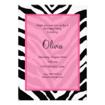 Zebra Print Birthday Party Invitation