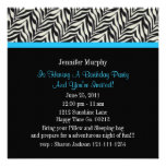 Zebra Print Birthday Party Invitations