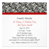 Zebra Print Birthday Party Invitations invitations