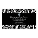 zebra print black w/ heart shaped diamond business cards