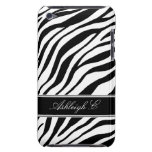 Zebra Print Black & White iPod Touch 4G Case iPod Touch Case-Mate Case