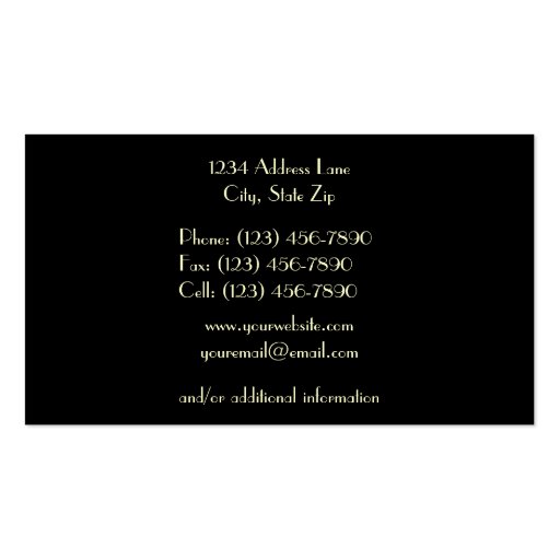 Zebra Print Border Business Card (back side)