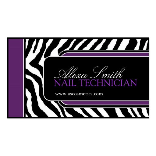 Zebra Print  Business Card (front side)