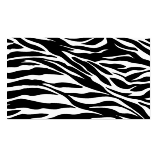 zebra print business card (back side)