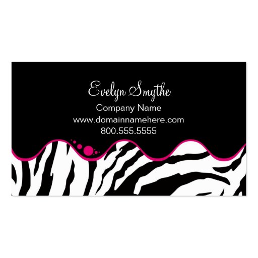 Zebra Print Business Card (front side)