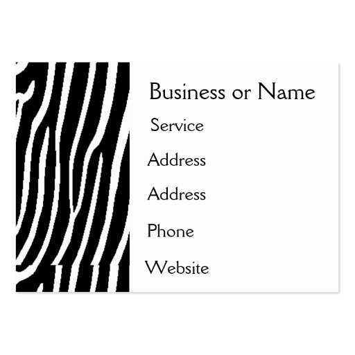 Zebra Print Business Card (front side)