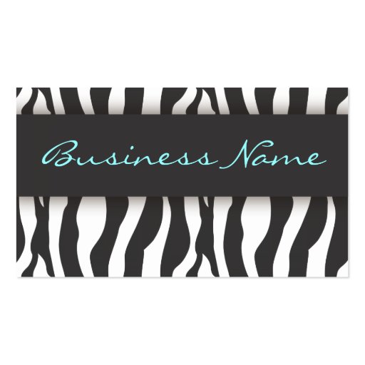 Zebra Print Business Card (back side)