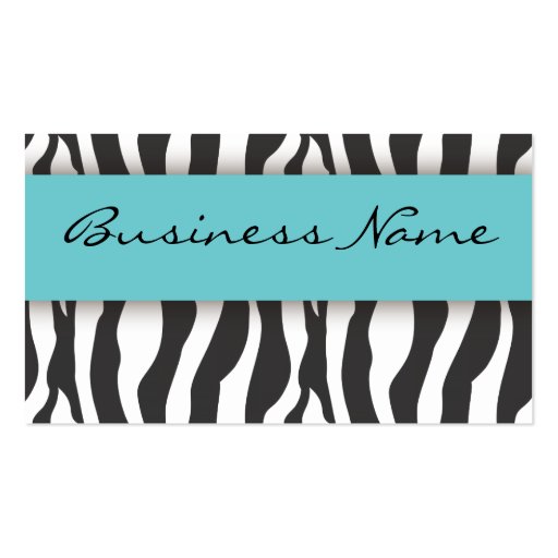 Zebra Print Business Card (back side)