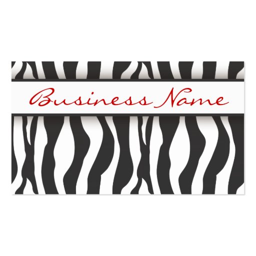 Zebra Print Business Card (back side)