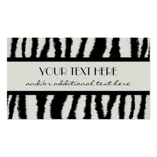 Zebra Print Business Card Template (front side)