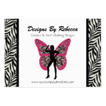 Zebra Print Butterfly Business Card business cards