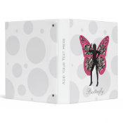 Zebra Print Butterfly Girl Binder