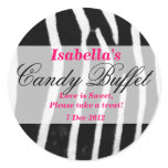 Zebra print Candy Buffet Sticker