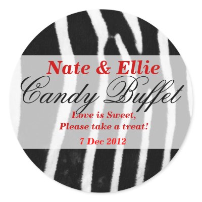 Zebra print Candy Buffet Sticker