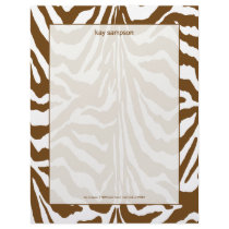 Zebra print, chocolate letterhead