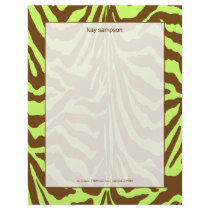 Zebra print, chocolate + lime letterhead