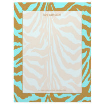 Zebra print, choose your background color letterhead