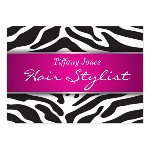 Zebra Print Cosmetology Appointment Card Business Card (front side)