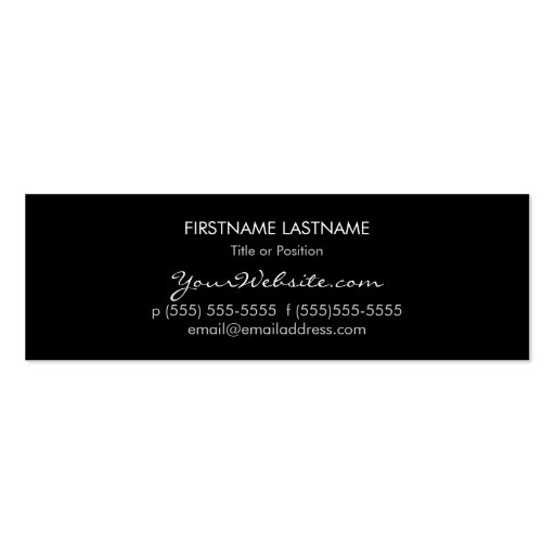 Zebra Print - Custom Skinny Business Card (back side)