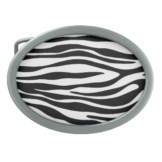 Zebra Print Design Oval Belt Buckle