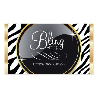 Zebra Print Designer Business Card Template zazzle_profilecard