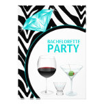 Zebra Print & Diamond Bachelorette Party Personalized Announcements