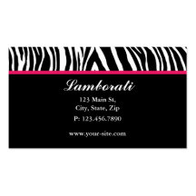 Zebra Print Fashion Designer Hair Stylist Salon Business Card