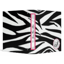 Zebra print Fashion Monogram Binder