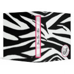 Zebra print Fashion Monogram Binder