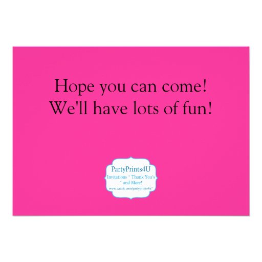 Zebra Print Flip Flop Birthday Party Invitation