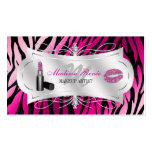 Zebra Print Fuchsia Black Glitter Cosmetology Business Card Template