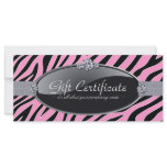 ZEBRA PRINT GIFT CERTIFICATE RACK CARDS