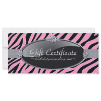 ZEBRA PRINT GIFT CERTIFICATE RACK CARDS