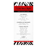 Zebra Print, Hair Salon Price List Personalized Rack Card